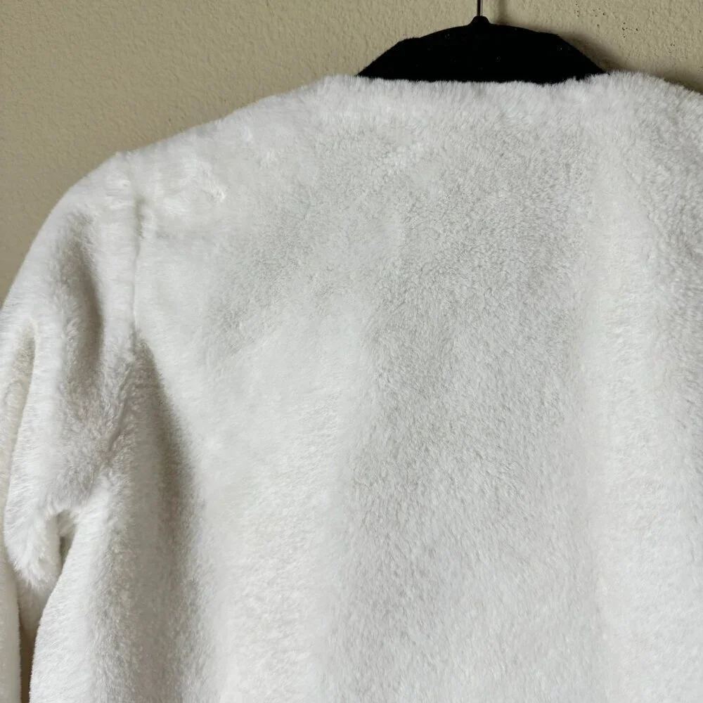 DISNEY White Faux Fur Mickey Bomber Jacket Coat Size Small - Picture 8 of 10